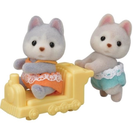 Mini-univers - SYLVANIAN FAMILIES - Les jumeaux husky - Orange - Mixte