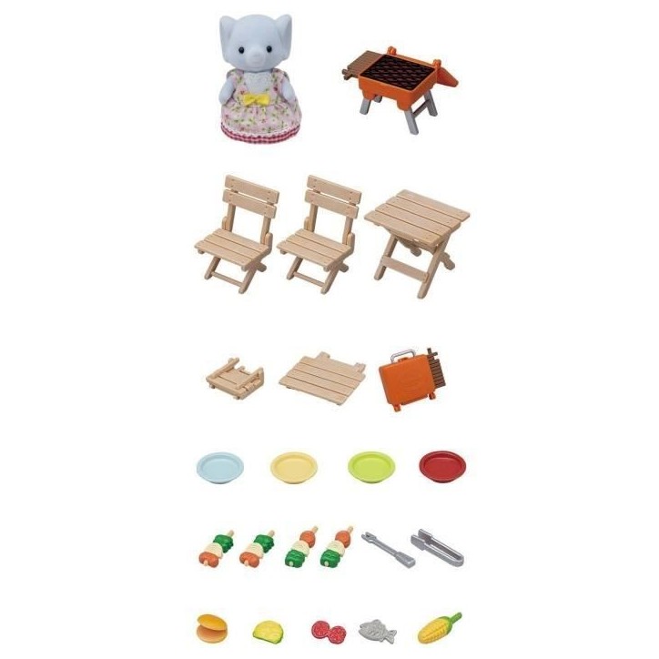 Figurine miniature - SYLVANIAN FAMILIES - La fille éléphant et son set de pique-nique Figurine miniature - SYLVANIAN FAMILIES - La fille éléphant et son set de pique-nique