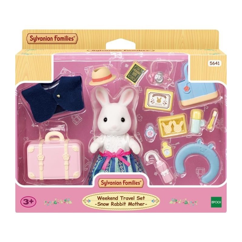 Figurine miniature - Maman Lapin neige et sa valise de weekend - SYLVA Figurine miniature - Maman Lapin neige et sa valise de weekend - SYLVA