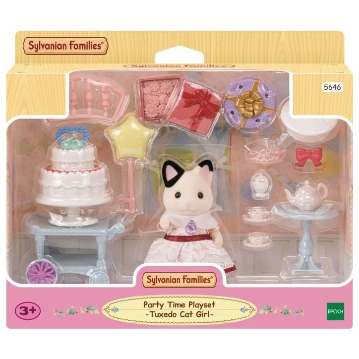 Figurines miniatures - SYLVANIAN FAMILIES - 5646 - La fille Chat bicolore et son goûter d'anniversaire Figurines miniatures - SYLVANIAN FAMILIES - 5646 - La fille Chat bicolore et son goûter d'anniversaire