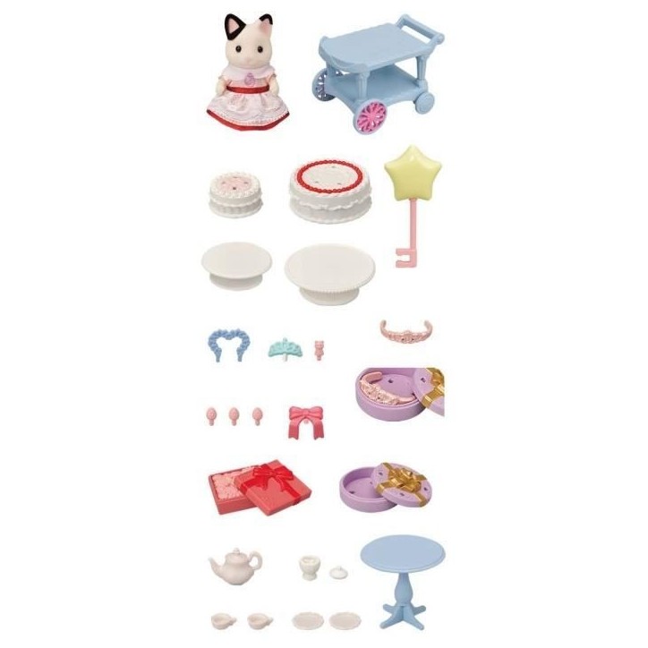 Figurines miniatures - SYLVANIAN FAMILIES - 5646 - La fille Chat bicolore et son goûter d'anniversaire Figurines miniatures - SYLVANIAN FAMILIES - 5646 - La fille Chat bicolore et son goûter d'anniversaire