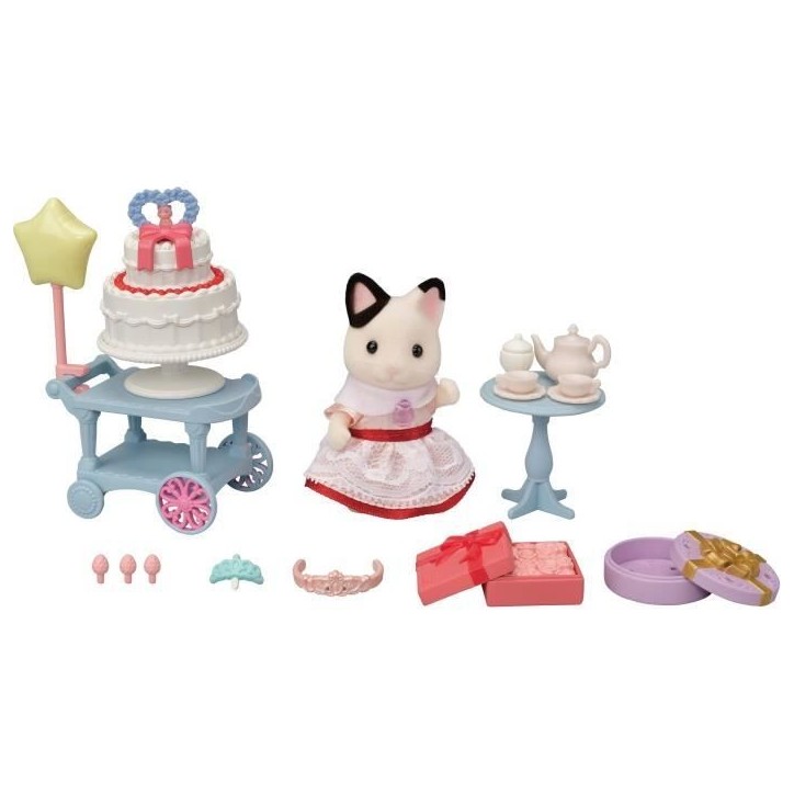 Figurines miniatures - SYLVANIAN FAMILIES - 5646 - La fille Chat bicolore et son goûter d'anniversaire Figurines miniatures - SYLVANIAN FAMILIES - 5646 - La fille Chat bicolore et son goûter d'anniversaire