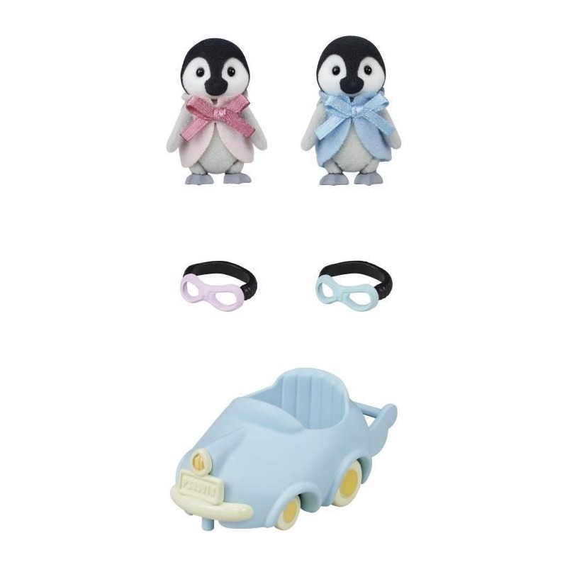 Poupée - SYLVANIAN FAMILIES - Les jumeaux Pingouin - Voiture et lunet Poupée - SYLVANIAN FAMILIES - Les jumeaux Pingouin - Voiture et lunet