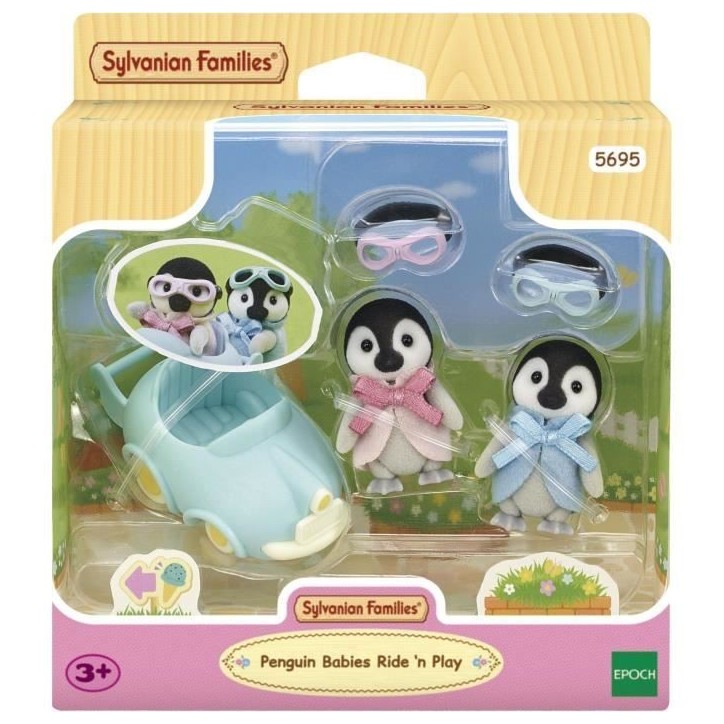 Poupée - SYLVANIAN FAMILIES - Les jumeaux Pingouin - Voiture et lunettes - Articulés Poupée - SYLVANIAN FAMILIES - Les jumeaux Pingouin - Voiture et lunettes - Articulés