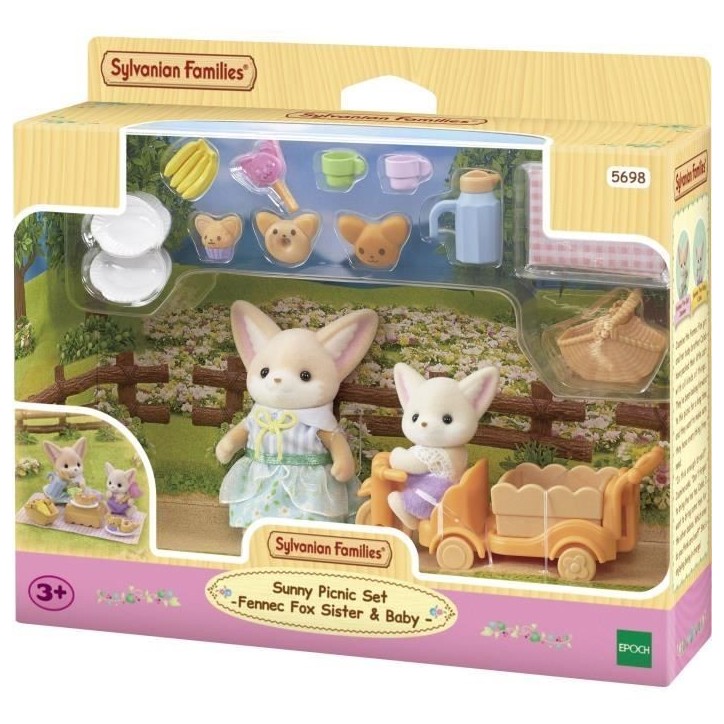 Set de pique-nique Fennec - SYLVANIAN FAMILIES - 2 personnages, vélo et accessoires Set de pique-nique Fennec - SYLVANIAN FAMILIES - 2 personnages, vélo et accessoires