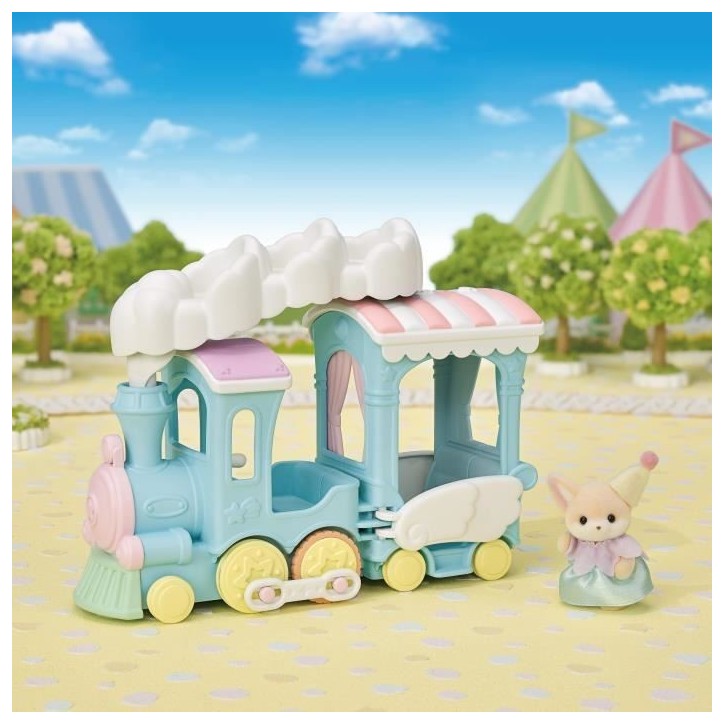 Train a vapeur pour enfant - SYLVANIAN FAMILIES - Bébé Fennec inclus - Sieges animés - Jusqu'a 5 personnages Train a vapeur pour enfant - SYLVANIAN FAMILIES - Bébé Fennec inclus - Sieges animés - Jusqu'a 5 personnages