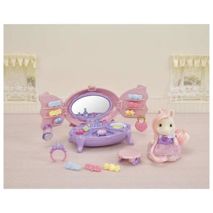 Coiffeuse Fille Poney - SYLVANIAN FAMILIES - Joy aux cheveux roses - Accessoires de coiffure inclus Coiffeuse Fille Poney - SYLVANIAN FAMILIES - Joy aux cheveux roses - Accessoires de coiffure inclus