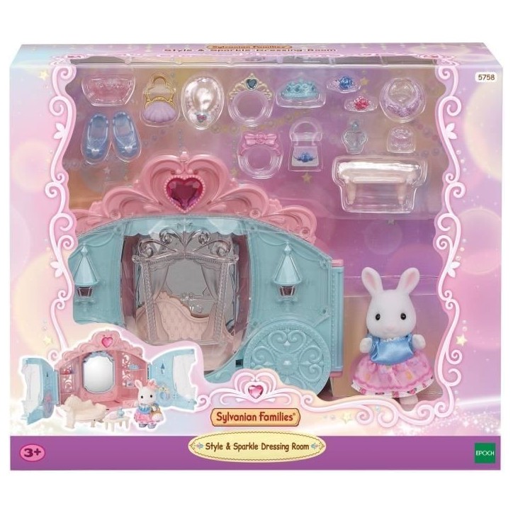 Coffret de Jeu - SYLVANIAN FAMILIES - Dressing de Princesse - Carrosse et Fille Lapin Neige Coffret de Jeu - SYLVANIAN FAMILIES - Dressing de Princesse - Carrosse et Fille Lapin Neige