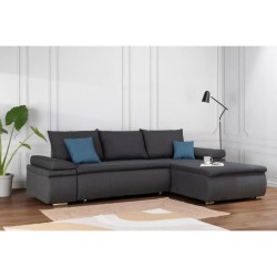 CELINA Canapé d'angle réversible convertible 3 places + Coffre de ra