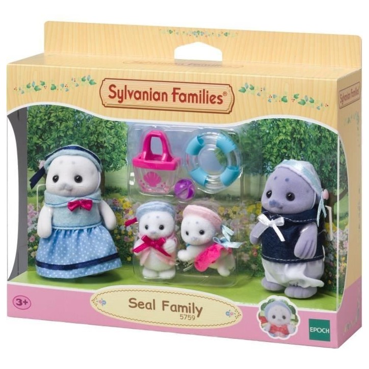 Famille Articulée - SYLVANIAN FAMILIES - Famille Phoque - 4 Personnages et Accessoires de Plage Famille Articulée - SYLVANIAN FAMILIES - Famille Phoque - 4 Personnages et Accessoires de Plage