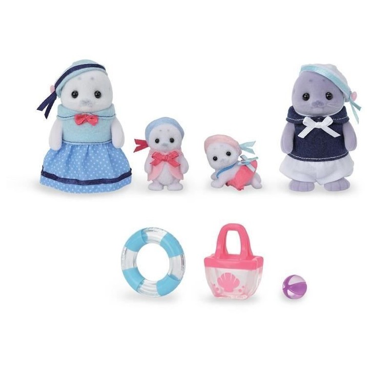 Famille Articulée - SYLVANIAN FAMILIES - Famille Phoque - 4 Personnages et Accessoires de Plage Famille Articulée - SYLVANIAN FAMILIES - Famille Phoque - 4 Personnages et Accessoires de Plage