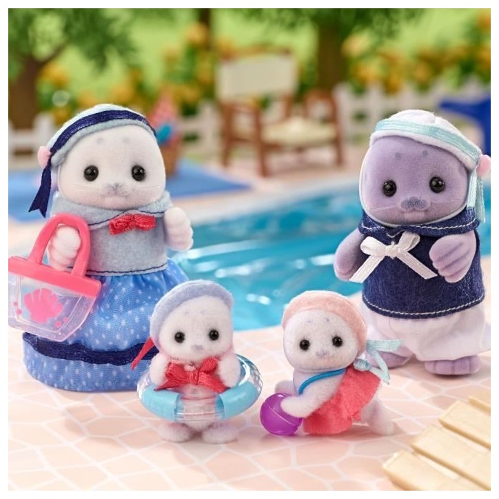 Famille Articulée - SYLVANIAN FAMILIES - Famille Phoque - 4 Personnages et Accessoires de Plage Famille Articulée - SYLVANIAN FAMILIES - Famille Phoque - 4 Personnages et Accessoires de Plage