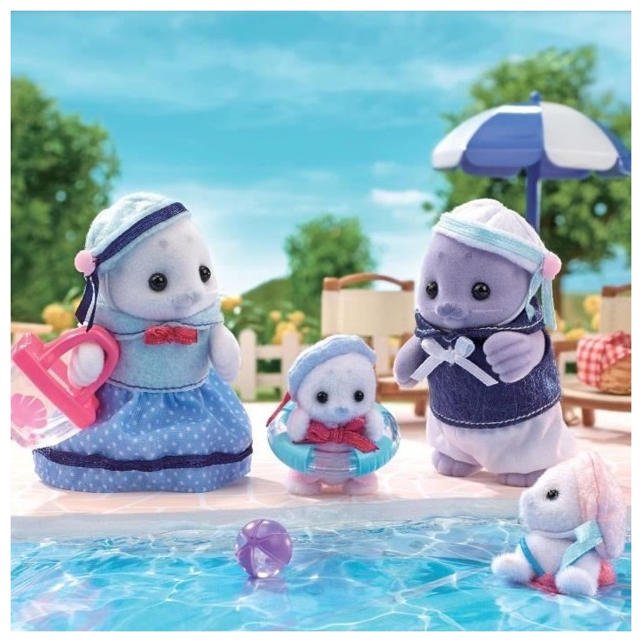 Famille Articulée - SYLVANIAN FAMILIES - Famille Phoque - 4 Personnages et Accessoires de Plage Famille Articulée - SYLVANIAN FAMILIES - Famille Phoque - 4 Personnages et Accessoires de Plage