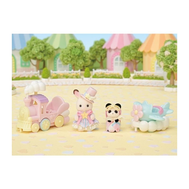 Mini-figurines - SYLVANIAN FAMILIES - Le petit train des nuages - Des Mini-figurines - SYLVANIAN FAMILIES - Le petit train des nuages - Des