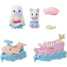 Mini-figurines - SYLVANIAN FAMILIES - Le petit train de la mer - Des 3