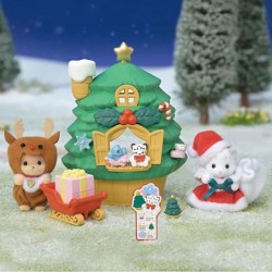 Mini-figurines - SYLVANIAN FAMILIES - La maison du Pere Noël - Des 3