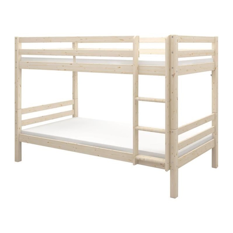 Lits superposés séparables enfant - 2x90x200 cm - Pin massif naturel