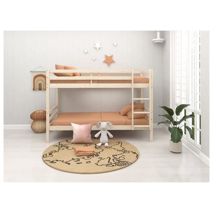 Lits superposés séparables enfant - 2x90x200 cm - Pin massif naturel - Sommiers inclus - ANDO Lits superposés séparables enfant - 2x90x200 cm - Pin massif naturel - Sommiers inclus - ANDO