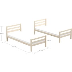 Lits superposés séparables enfant - 2x90x200 cm - Pin massif naturel