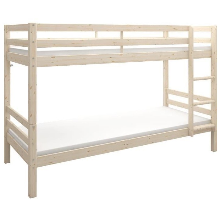 Lits superposés séparables enfant - 2x90x200 cm - Pin massif naturel - Sommiers inclus - ANDO Lits superposés séparables enfant - 2x90x200 cm - Pin massif naturel - Sommiers inclus - ANDO