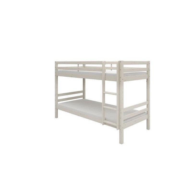 Lits superposés séparables enfant - 2x90x200 cm - Pin massif blanc -
