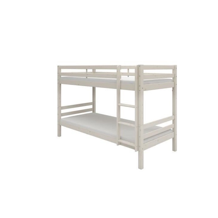 Lits superposés séparables enfant - 2x90x200 cm - Pin massif blanc - Sommiers inclus - ANDO Lits superposés séparables enfant - 2x90x200 cm - Pin massif blanc - Sommiers inclus - ANDO
