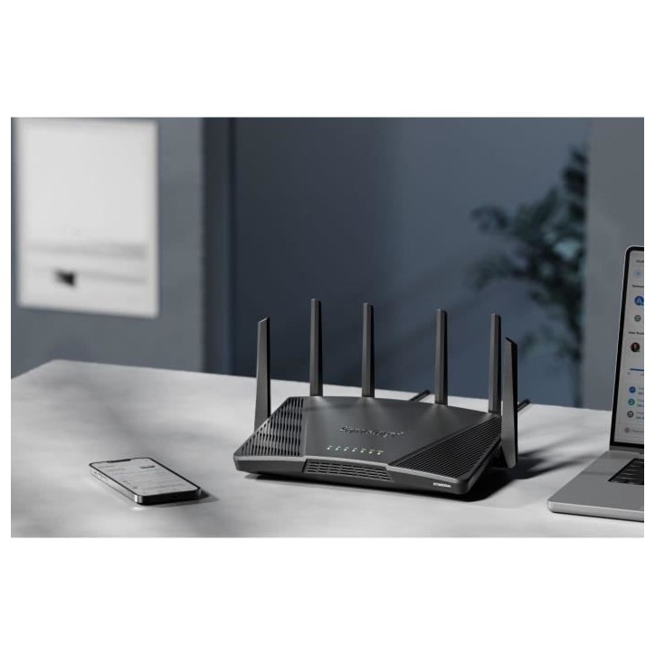 Routeur WiFi 6 Tri band jusqu'a 6,6 Gbit/s - SYNOLOGY - RT6600AX - 6 antennes - Blanc Routeur WiFi 6 Tri band jusqu'a 6,6 Gbit/s - SYNOLOGY - RT6600AX - 6 antennes - Blanc