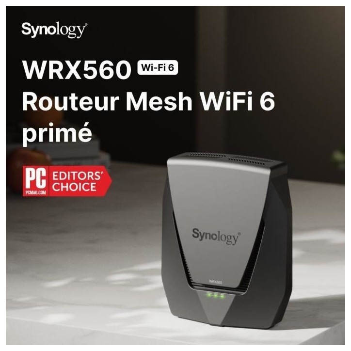 Routeur WiFi 6 Mesh Dual band 3 Gbit/s - SYNOLOGY WRX560 - Commutateur 4 ports - Gris Routeur WiFi 6 Mesh Dual band 3 Gbit/s - SYNOLOGY WRX560 - Commutateur 4 ports - Gris
