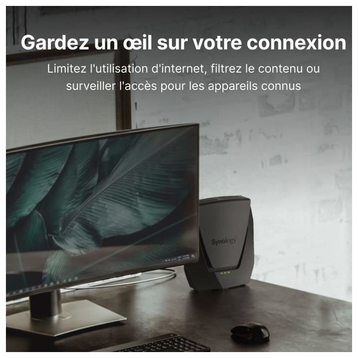 Routeur WiFi 6 Mesh Dual band 3 Gbit/s - SYNOLOGY WRX560 - Commutateur 4 ports - Gris Routeur WiFi 6 Mesh Dual band 3 Gbit/s - SYNOLOGY WRX560 - Commutateur 4 ports - Gris