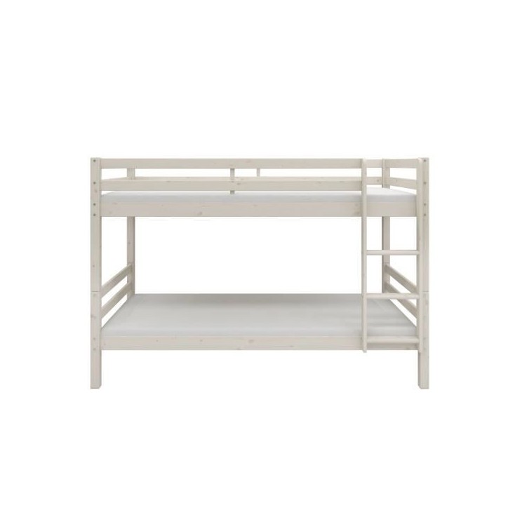 Lits superposés séparables enfant - 2x90x200 cm - Pin massif blanc - Sommiers inclus - ANDO Lits superposés séparables enfant - 2x90x200 cm - Pin massif blanc - Sommiers inclus - ANDO
