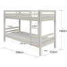 Lits superposés séparables enfant - 2x90x200 cm - Pin massif blanc -