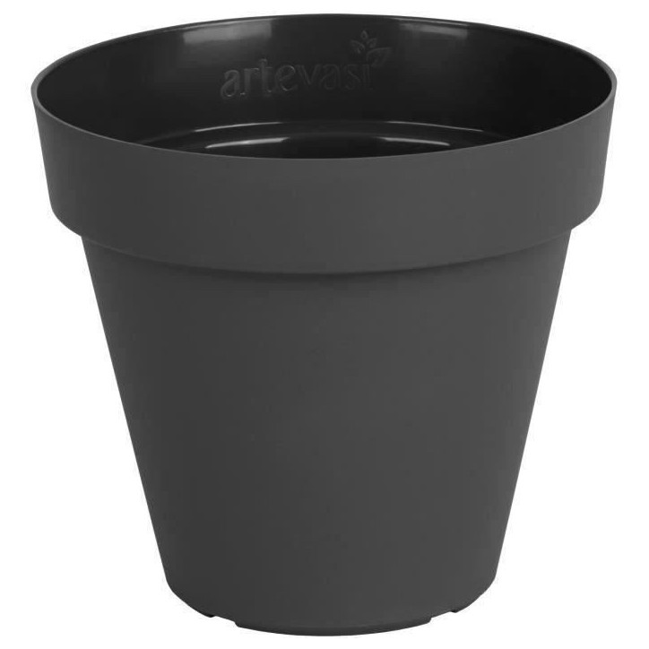 ARTEVASI Pot de fleurs CAPRI - Anthracite - Résistant au gel - 40 x 40 x 34,7 cm - 28,3L