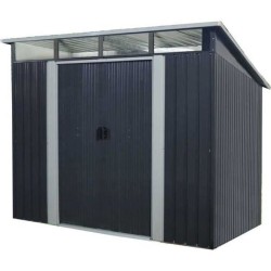 Abri de jardin en métal 4,61 m² - 238 x 193 x 202 cm - SOLER - Kit d