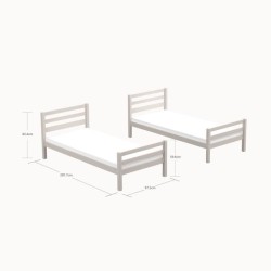 Lits superposés séparables enfant - 2x90x200 cm - Pin massif blanc -