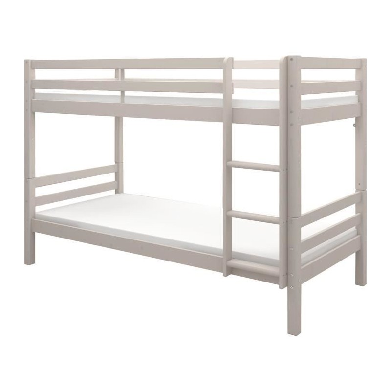 Lits superposés séparables enfant - 2x90x200 cm - Pin massif gris cl Lits superposés séparables enfant - 2x90x200 cm - Pin massif gris cl
