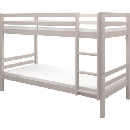 Lits superposés séparables enfant - 2x90x200 cm - Pin massif gris cl