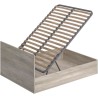 Lit coffre adulte - Couchage 140x190 cm - Mélaminé Chene - Sommier a