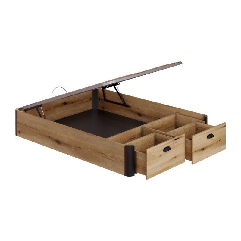 Lit coffre adulte - Couchage 140x190 cm - 2 Tiroirs frontaux - Fabriqu Lit coffre adulte - Couchage 140x190 cm - 2 Tiroirs frontaux - Fabriqu