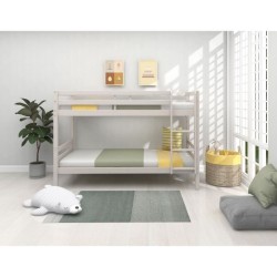 Lits superposés séparables enfant - 2x90x200 cm - Pin massif gris cl