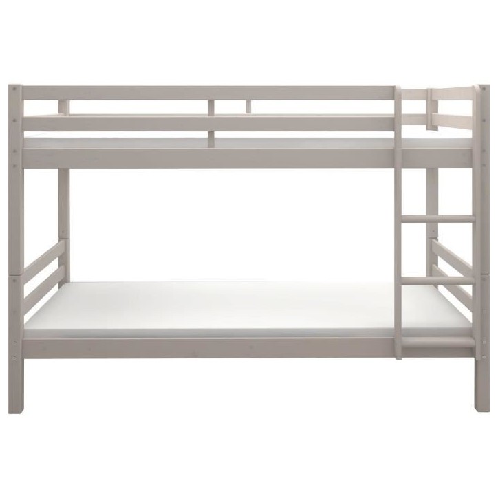 Lits superposés séparables enfant - 2x90x200 cm - Pin massif gris clair - Sommier inclus - ANDO Lits superposés séparables enfant - 2x90x200 cm - Pin massif gris clair - Sommier inclus - ANDO