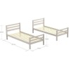 Lits superposés séparables enfant - 2x90x200 cm - Pin massif gris cl Lits superposés séparables enfant - 2x90x200 cm - Pin massif gris cl