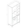 ECO Buffet de cuisine L 80 cm - Décor chene