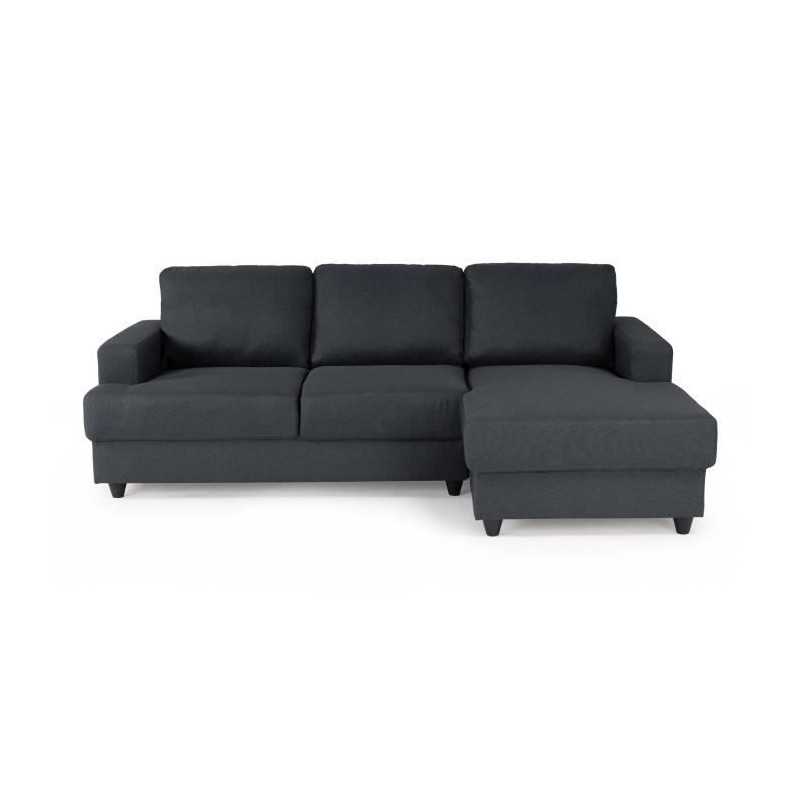 Canapé d'angle droit 4 places Paul - Tissu gris anthracite - L 215 x Canapé d'angle droit 4 places Paul - Tissu gris anthracite - L 215 x