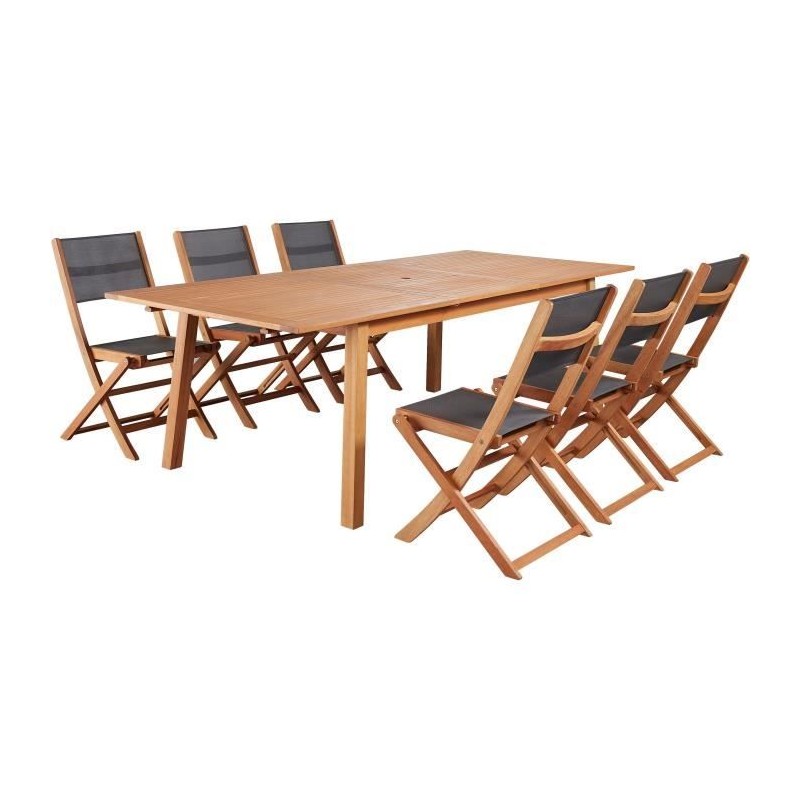 Ensemble repas de jardin 6 a 8 personnes - Table extensible 180/240 x