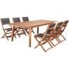 Ensemble repas de jardin 6 a 8 personnes - Table extensible 180/240 x