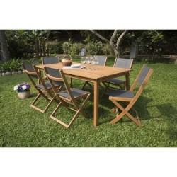 Ensemble repas de jardin 6 a 8 personnes - Table extensible 180/240 x