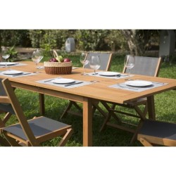 Ensemble repas de jardin 6 a 8 personnes - Table extensible 180/240 x