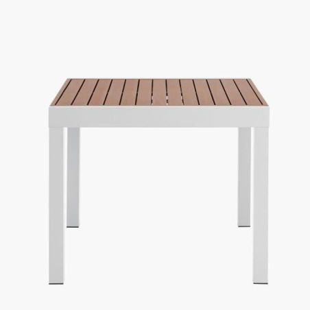 Table de jardin extensible - Rectangulaire - Aspect bois - Aluminium - 8 personnes - CALVI