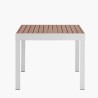 Table de jardin extensible - Rectangulaire - Aspect bois - Aluminium -