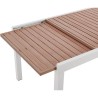 Table de jardin extensible - Rectangulaire - Aspect bois - Aluminium -